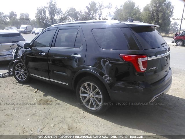 1FM5K7F89GGA29841 - 2016 FORD EXPLORER LIMITED 黑色 照片 3