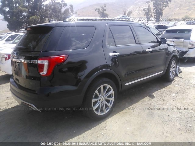 1FM5K7F89GGA29841 - 2016 FORD EXPLORER LIMITED BLACK photo 4