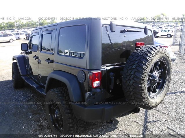 1C4BJWDG3EL148634 - 2014 JEEP WRANGLER UNLIMITE SPORT BLACK photo 3