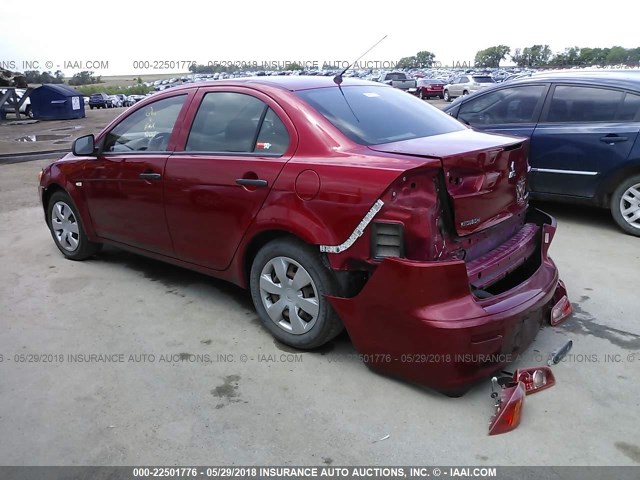 JA3AU16UX8U008487 - 2008 MITSUBISHI LANCER DE RED photo 3