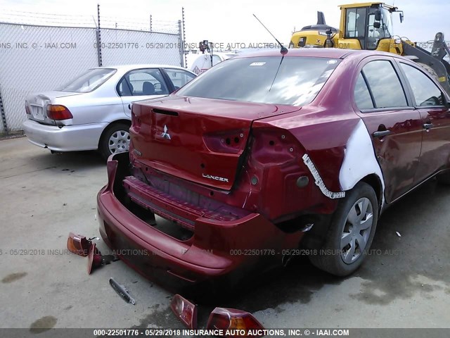 JA3AU16UX8U008487 - 2008 MITSUBISHI LANCER DE RED photo 6