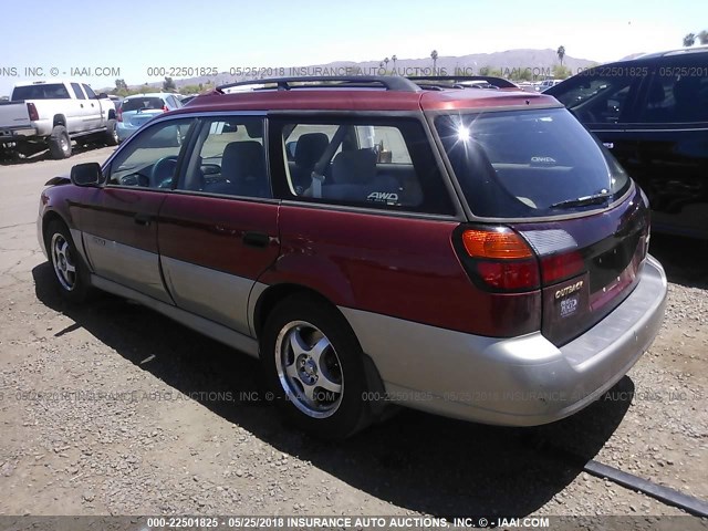 4S3BH665727613265 - 2002 SUBARU LEGACY OUTBACK RED photo 3