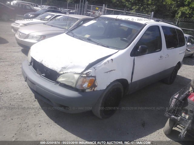 4T3ZF13C02U419904 - 2002 TOYOTA SIENNA LE/XLE WHITE photo 2