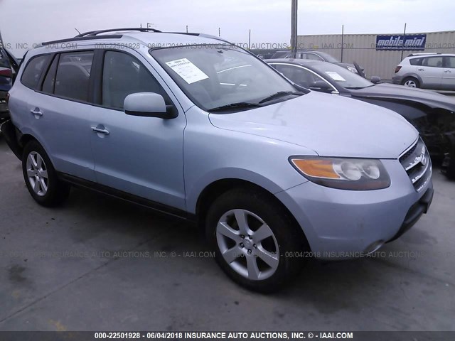 5NMSH13E27H025412 - 2007 HYUNDAI SANTA FE SE/LIMITED Light Blue photo 1