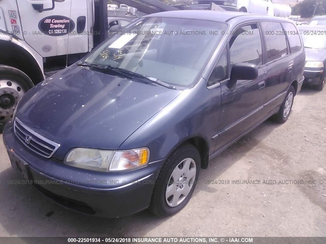 JHMRA3861WC004689 - 1998 HONDA ODYSSEY LX/EX BLUE photo 2