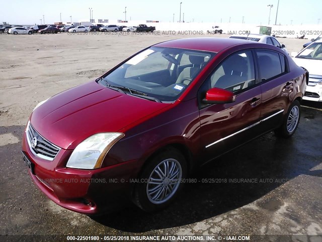 3N1AB6AP5AL694124 - 2010 NISSAN SENTRA 2.0/2.0S/SR/2.0SL RED photo 2