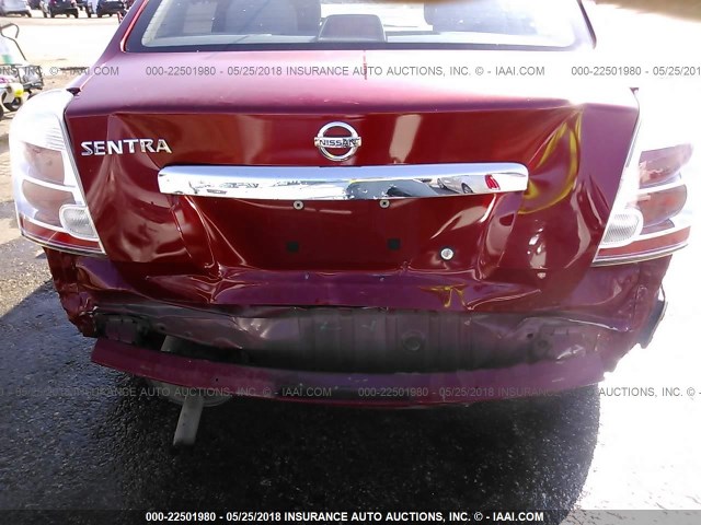 3N1AB6AP5AL694124 - 2010 NISSAN SENTRA 2.0/2.0S/SR/2.0SL RED photo 6