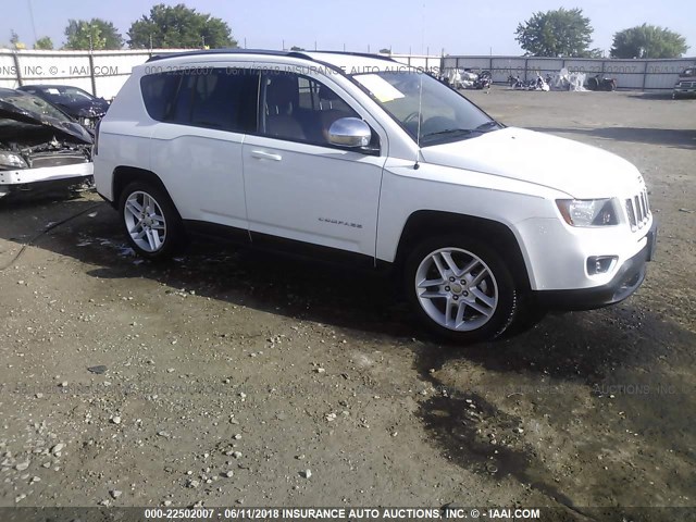 1C4NJDCB3ED652389 - 2014 JEEP COMPASS LIMITED WHITE photo 1