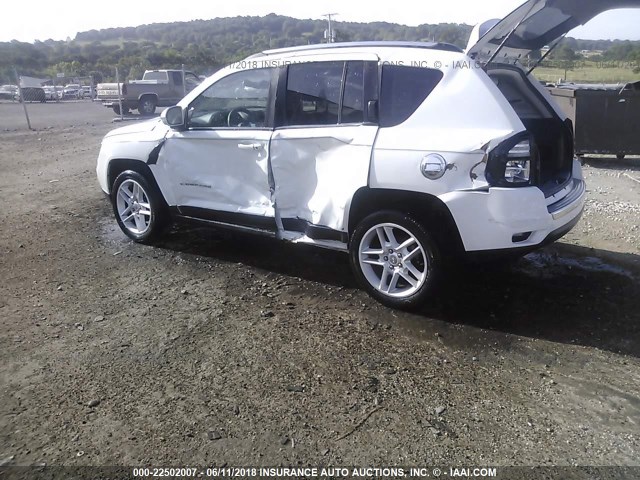 1C4NJDCB3ED652389 - 2014 JEEP COMPASS LIMITED WHITE photo 3