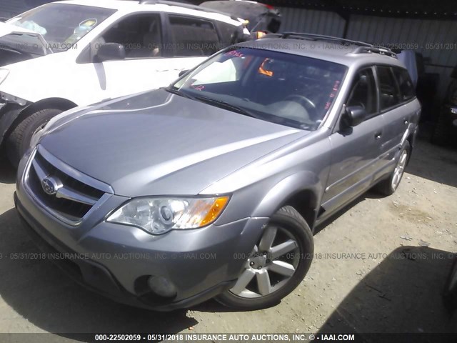 4S4BP61C597329504 - 2009 SUBARU OUTBACK 2.5I GRAY photo 2