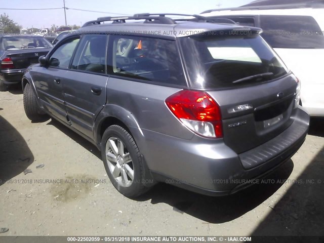 4S4BP61C597329504 - 2009 SUBARU OUTBACK 2.5I GRAY photo 3