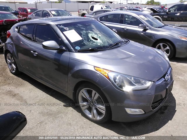 KMHTC6AD8DU167032 - 2013 HYUNDAI VELOSTER GRAY photo 1