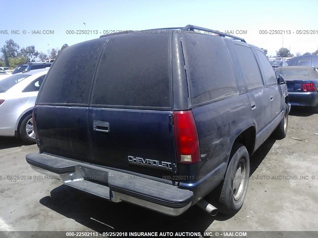 1GNEC13R0WJ371926 - 1998 CHEVROLET TAHOE C1500 BLUE photo 4