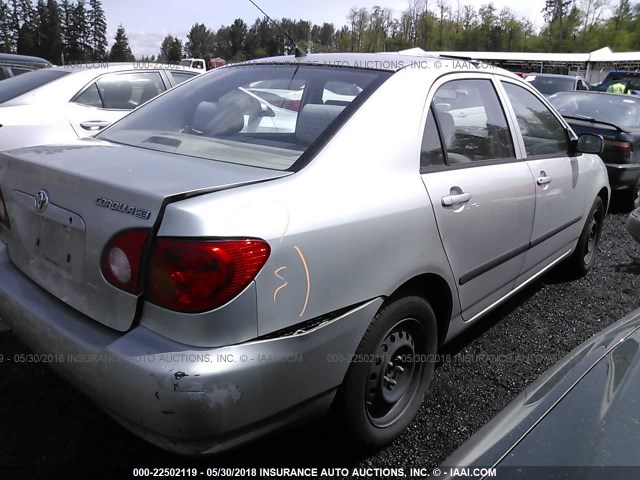 JTDBR32E432008717 - 2003 TOYOTA COROLLA CE/LE SILVER photo 4