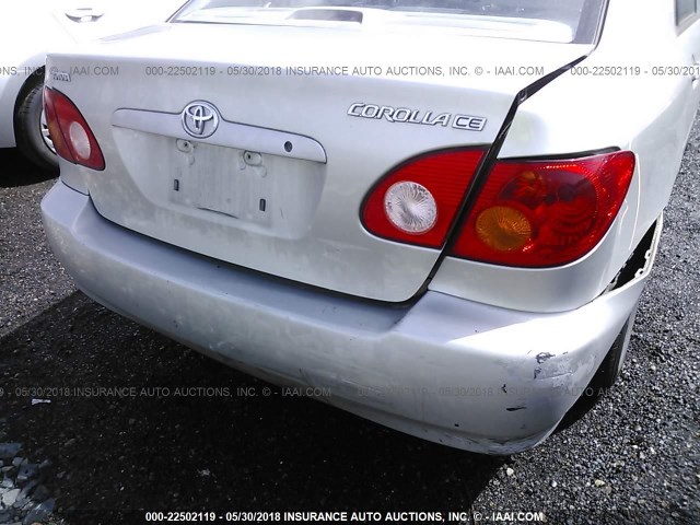 JTDBR32E432008717 - 2003 TOYOTA COROLLA CE/LE SILVER photo 6