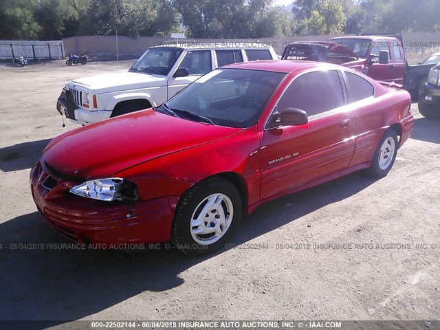 1G2NF12T81M505381 - 2001 PONTIAC GRAND AM SE1 RED photo 2