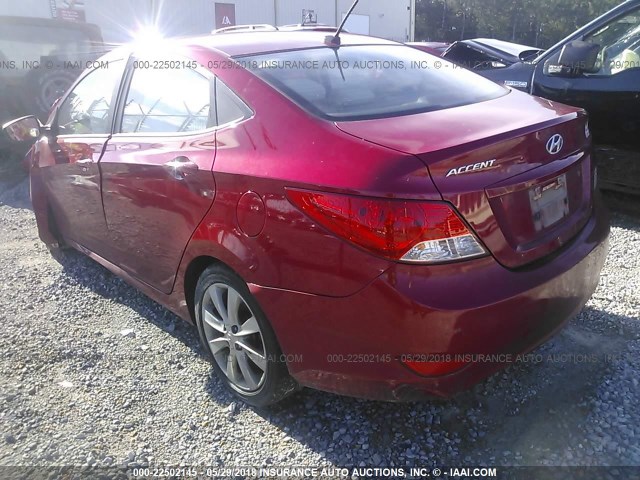 KMHCU4AE3DU452540 - 2013 HYUNDAI ACCENT GLS/SE RED photo 3