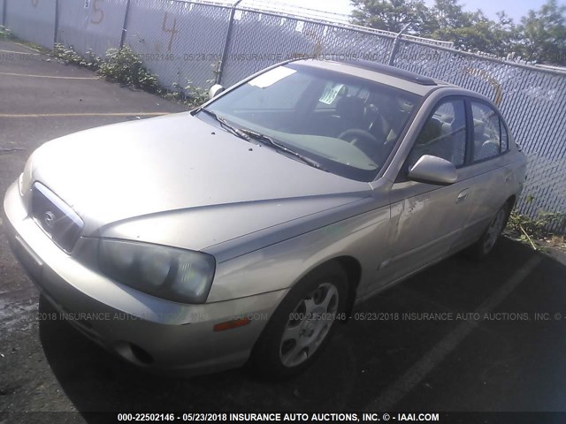 KMHDN45D11U078878 - 2001 HYUNDAI ELANTRA GLS/GT GOLD photo 2