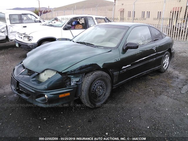 1G2JB124627116340 - 2002 PONTIAC SUNFIRE SE GREEN photo 2