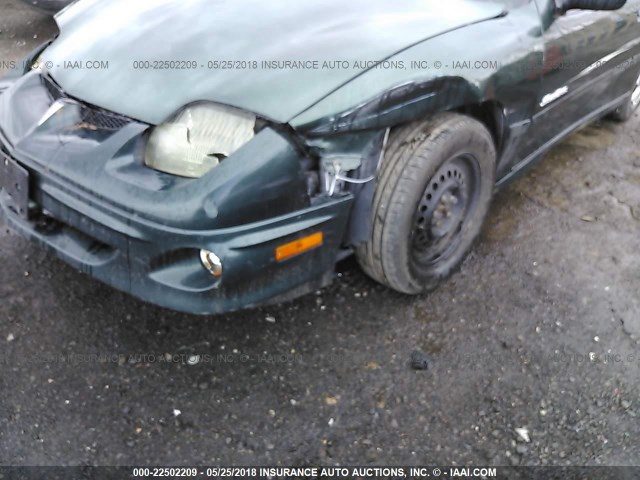 1G2JB124627116340 - 2002 PONTIAC SUNFIRE SE GREEN photo 6