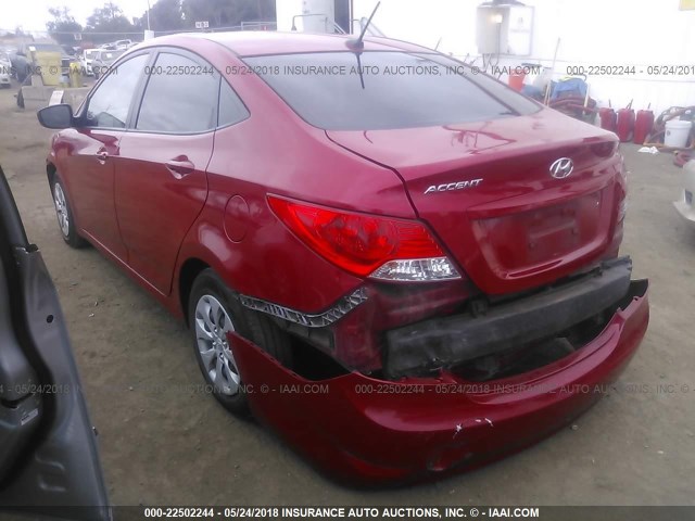 KMHCT4AE4DU442814 - 2013 HYUNDAI ACCENT GLS/GS RED photo 3