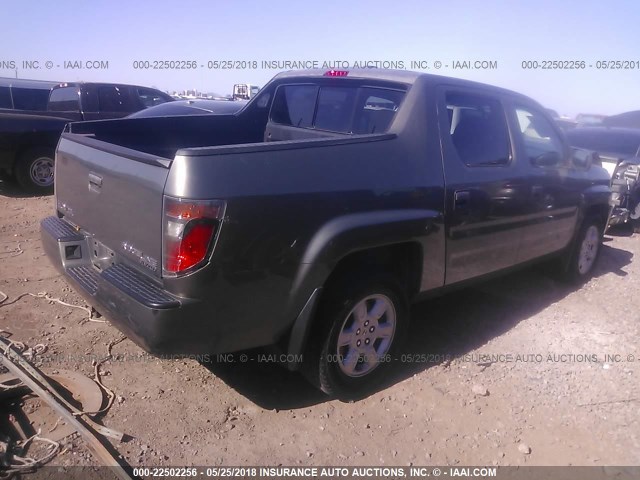 2HJYK16577H505900 - 2007 HONDA RIDGELINE RTL GRAY photo 4