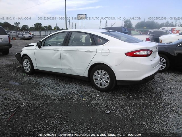 3FA6P0G7XER208506 - 2014 FORD FUSION S WHITE photo 3