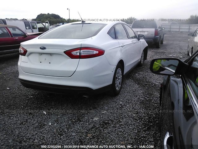 3FA6P0G7XER208506 - 2014 FORD FUSION S WHITE photo 4