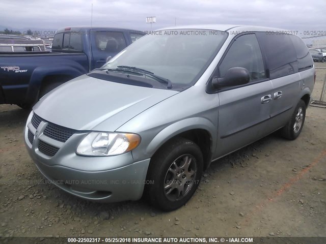 1D8GP45R14B550280 - 2004 DODGE CARAVAN SXT GREEN photo 2