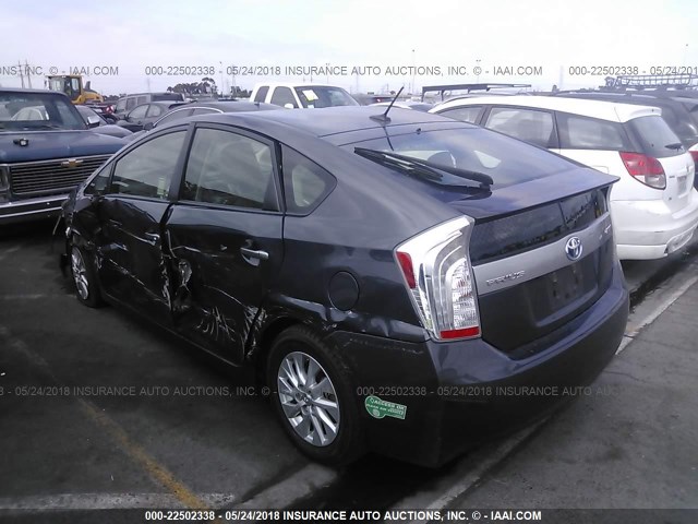 JTDKN3DP7E3056252 - 2014 TOYOTA PRIUS PLUG-IN  BLUE photo 3