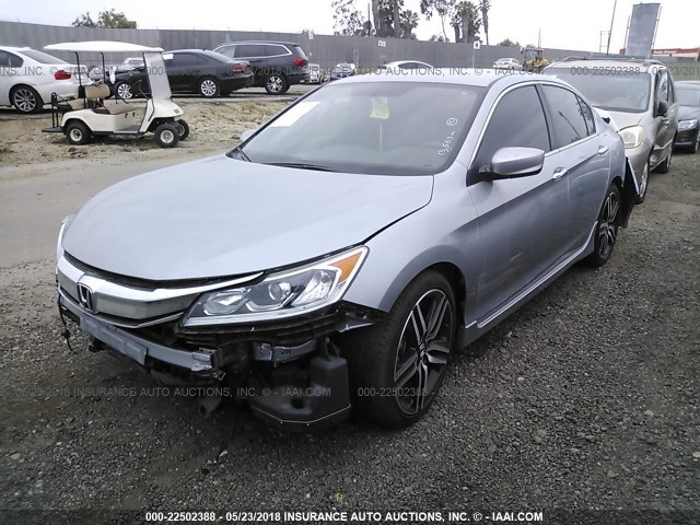 1HGCR2F51GA221596 - 2016 HONDA ACCORD SPORT SILVER photo 2