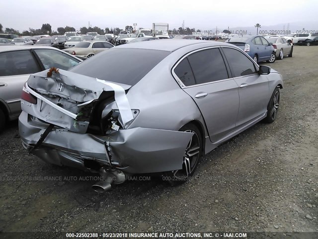 1HGCR2F51GA221596 - 2016 HONDA ACCORD SPORT SILVER photo 4