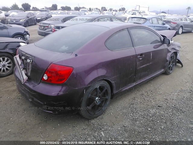 JTKDE177750028647 - 2005 TOYOTA SCION TC 勃艮第红 照片 4