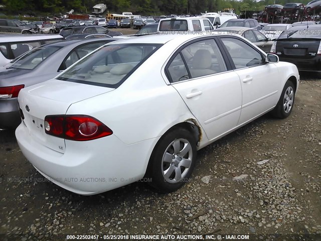 KNAGE123985227728 - 2008 KIA OPTIMA LX/EX WHITE photo 4