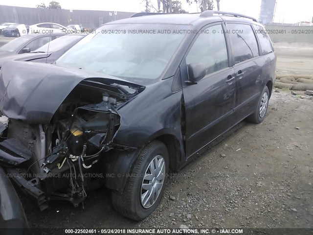 5TDZK23C98S203206 - 2008 TOYOTA SIENNA CE/LE BLACK photo 2