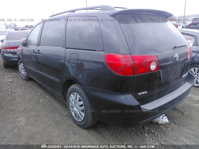 5TDZK23C98S203206 - 2008 TOYOTA SIENNA CE/LE BLACK photo 3