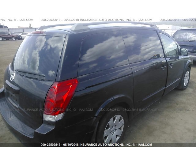 5N1BV28U96N114891 - 2006 NISSAN QUEST S/SE/SL BLACK photo 4