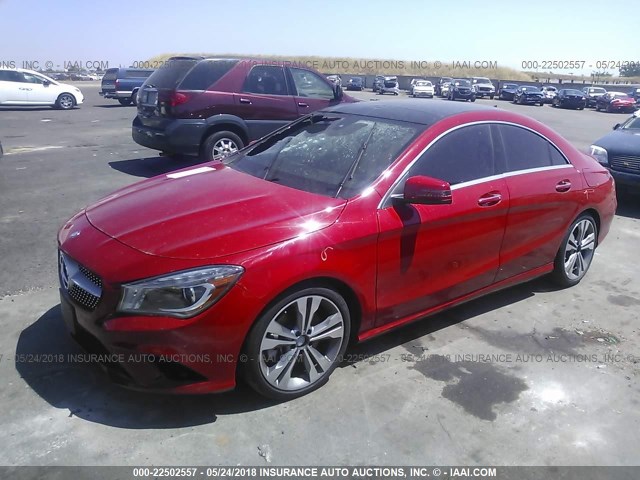 WDDSJ4EB9GN374973 - 2016 MERCEDES-BENZ CLA 250 RED photo 2