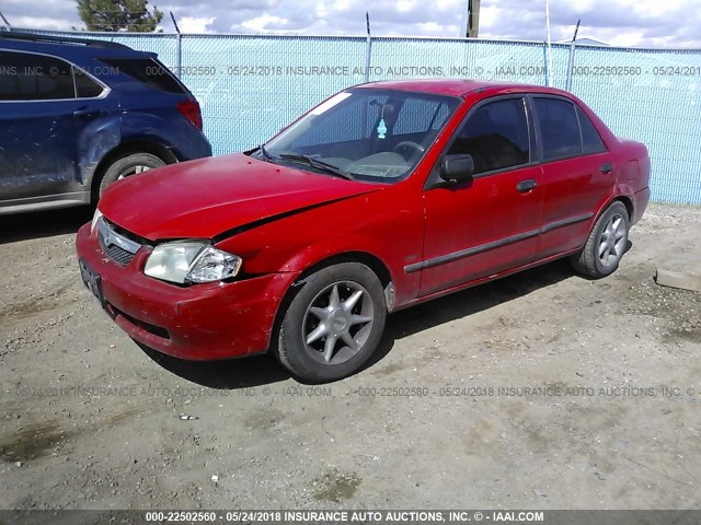 JM1BJ2223Y0228683 - 2000 MAZDA PROTEGE DX/LX RED photo 2