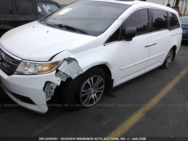 5FNRL5H68BB011028 - 2011 HONDA ODYSSEY EXL WHITE photo 6