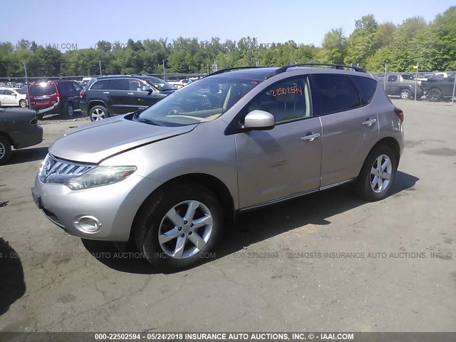 JN8AZ18W79W160495 - 2009 NISSAN MURANO S/SL/LE BEIGE photo 2