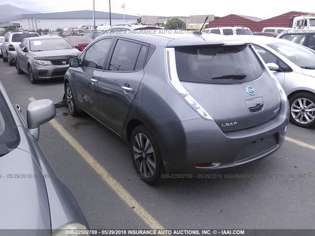 1N4AZ0CP9EC333764 - 2014 NISSAN LEAF S/SV/SL GRAY photo 3