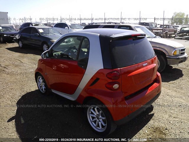 WMEEJ31X18K112999 - 2008 SMART FORTWO PURE/PASSION ORANGE photo 3