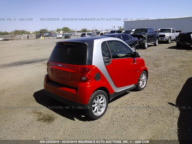 WMEEJ31X18K112999 - 2008 SMART FORTWO PURE/PASSION ORANGE photo 4