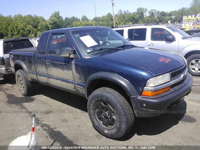 1GCCT19W3Y8253683 - 2000 CHEVROLET S TRUCK S10 BLUE photo 1