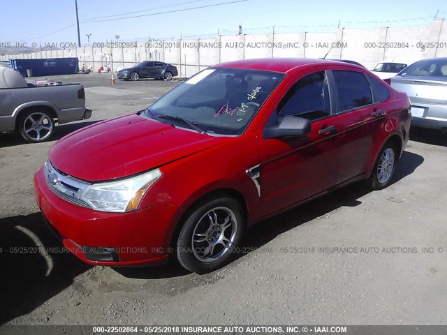 1FAHP35NX8W104112 - 2008 FORD FOCUS SE/SEL/SES RED photo 2