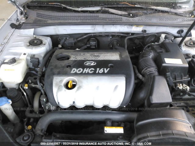 KMHEU46CX6A076911 - 2006 HYUNDAI SONATA GLS/LX SILVER photo 10