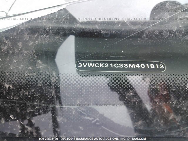3VWCK21C33M401813 - 2003 VOLKSWAGEN NEW BEETLE GLS GRAY photo 9