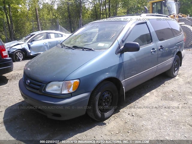 4T3ZF13C32U478347 - 2002 TOYOTA SIENNA LE/XLE BLUE photo 2