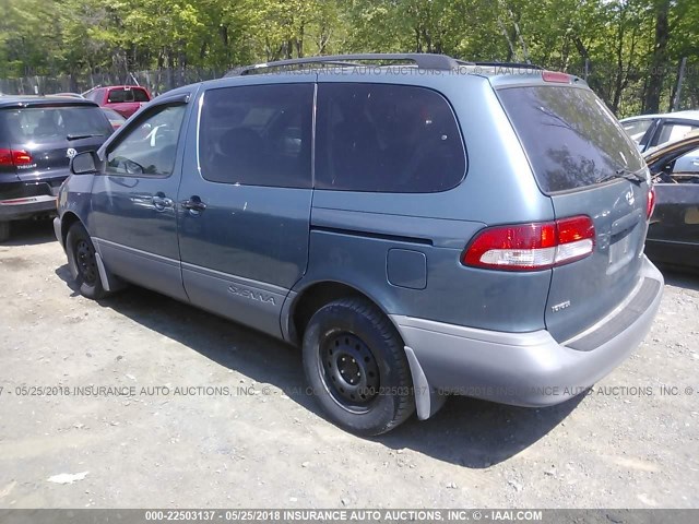 4T3ZF13C32U478347 - 2002 TOYOTA SIENNA LE/XLE BLUE photo 3